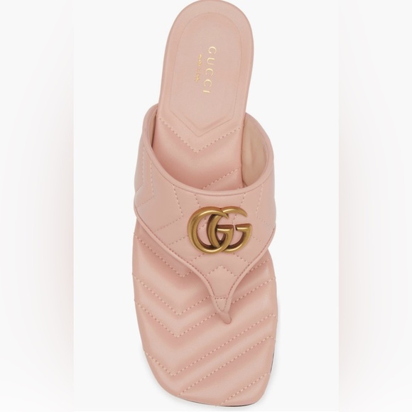 Gucci Marmont GG Padded Chevron Matelassé Flip Flop (8US/38EU; Pink) - Picture 7 of 10